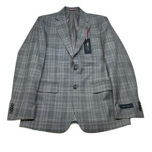 Tommy Hilfiger Conrad Sport Coat Mens 38R 38 Gray‎ Plaid Regular Fit NEW